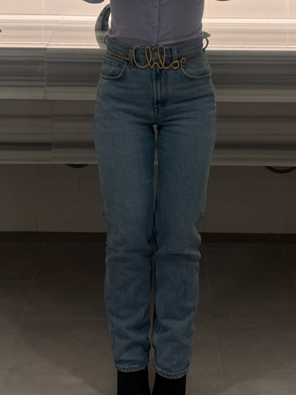 Agolde Light Blue Straight Leg Jeans